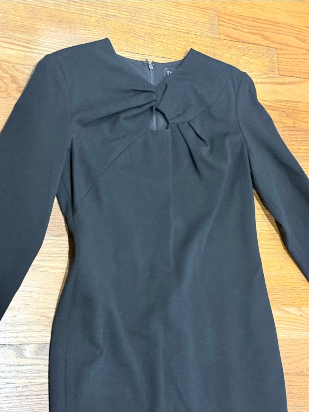 Carlisle Collection Black Long-Sleeve Bow-Accent Sheath Dress - Picture 2 of 11
